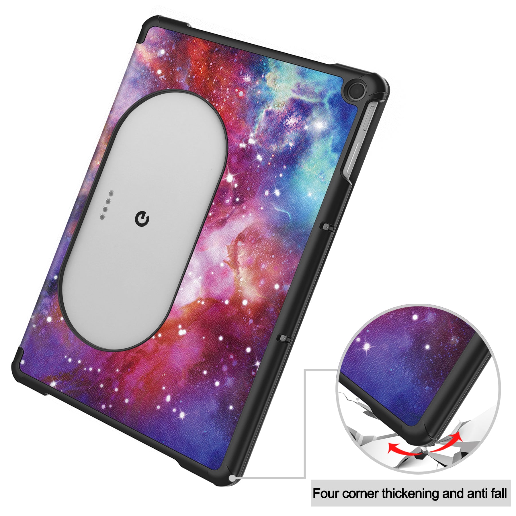 Trifold Stand PU Leather Case for Google Pixel Tablet , Pattern Printing Protective Tablet Cover - Galaxy Trifold Stand PU Leather Case for Google Pixel Tablet , Pattern Printing Protective Tablet Cover - Galaxy